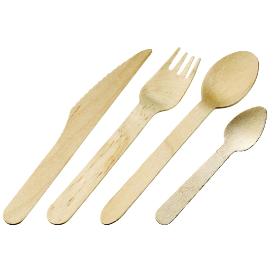 50 OU 100 COUVERTS EN BOIS - NATURELLEMENT BIODEGRADABLE